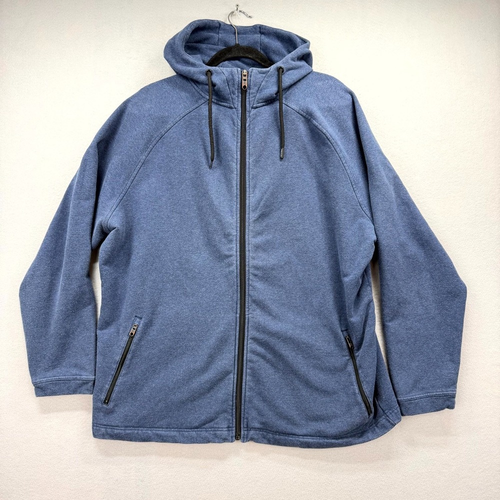 Public Rec Hoodie Mens 2XL Blue Pima Cotton Relaxed Fit Full Zip Sweatshirt